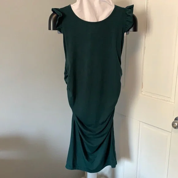 green dress with frills Daphne Green Ruffle Maxi Dress main image 0